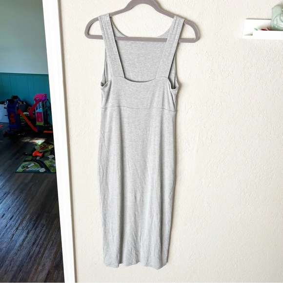 Athleta Dress Women's Small Santorini Gray Midi Modal Stretch Minimalist Travel - Picture 2 of 9